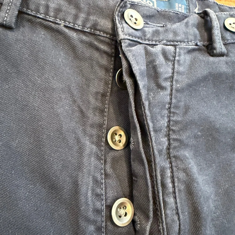 Vintage Polo Ralph Lauren Chino Shorts Mens 36 Navy Buckle Back Military Utility